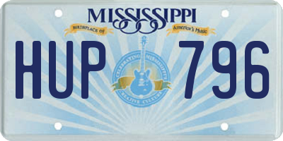 MS license plate HUP796