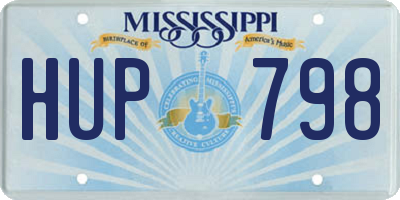 MS license plate HUP798