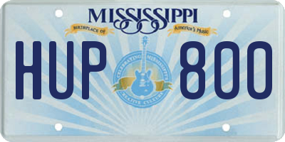 MS license plate HUP800