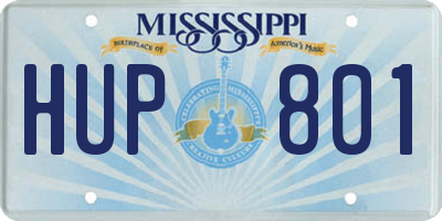 MS license plate HUP801