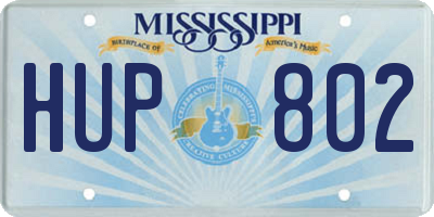 MS license plate HUP802