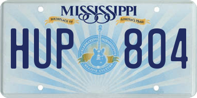 MS license plate HUP804