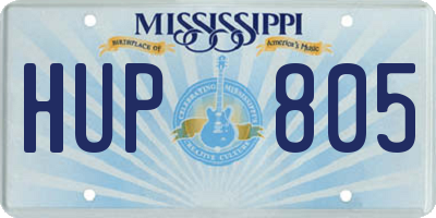 MS license plate HUP805