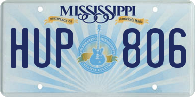 MS license plate HUP806