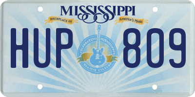 MS license plate HUP809