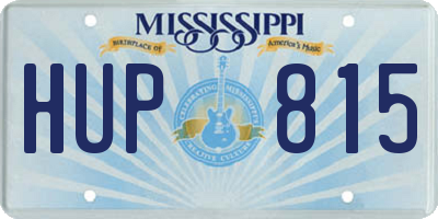MS license plate HUP815