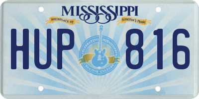 MS license plate HUP816