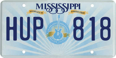 MS license plate HUP818