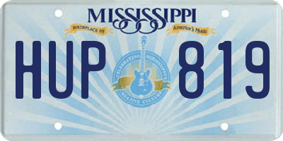 MS license plate HUP819