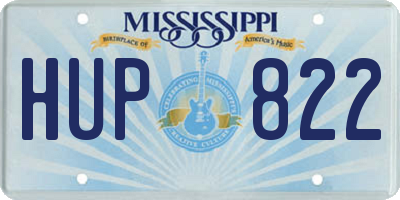 MS license plate HUP822