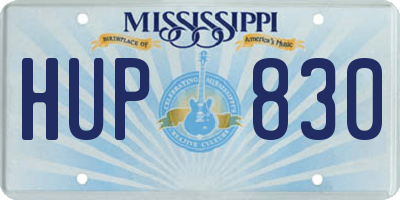 MS license plate HUP830