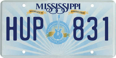 MS license plate HUP831