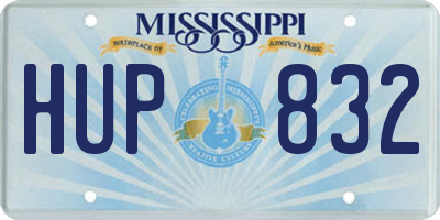 MS license plate HUP832