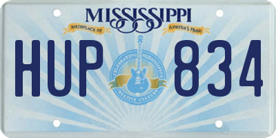 MS license plate HUP834