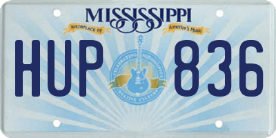MS license plate HUP836