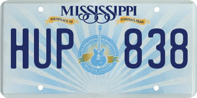 MS license plate HUP838