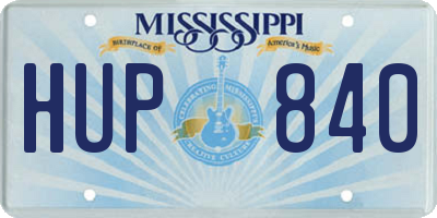 MS license plate HUP840