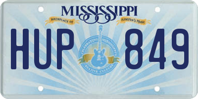MS license plate HUP849