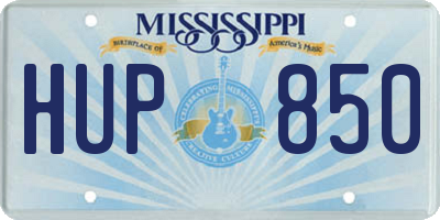 MS license plate HUP850