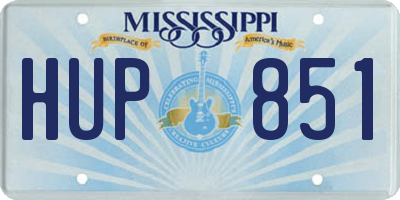 MS license plate HUP851