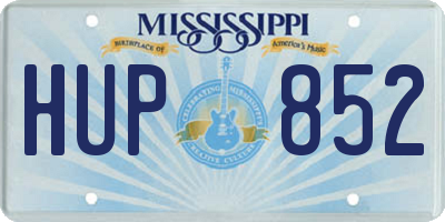 MS license plate HUP852