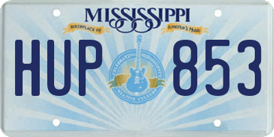 MS license plate HUP853