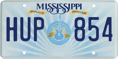 MS license plate HUP854