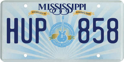 MS license plate HUP858