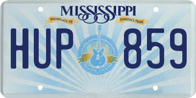 MS license plate HUP859