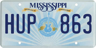 MS license plate HUP863