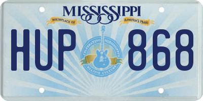 MS license plate HUP868