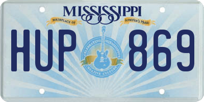 MS license plate HUP869