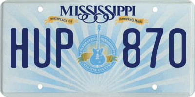 MS license plate HUP870