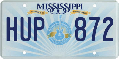 MS license plate HUP872