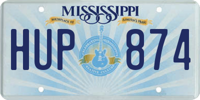 MS license plate HUP874