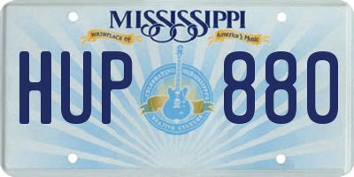 MS license plate HUP880