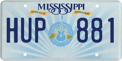 MS license plate HUP881