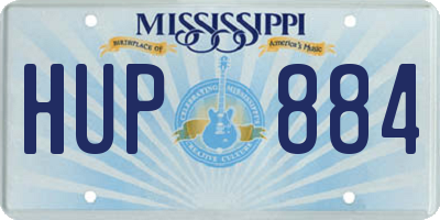 MS license plate HUP884