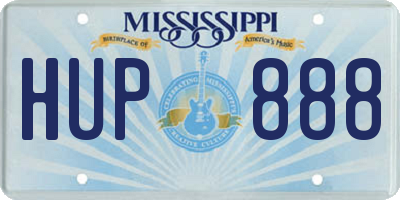 MS license plate HUP888
