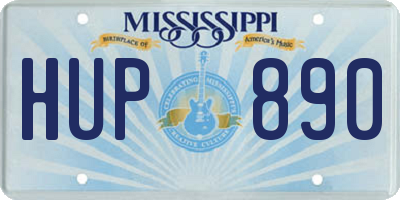 MS license plate HUP890