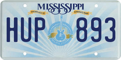 MS license plate HUP893