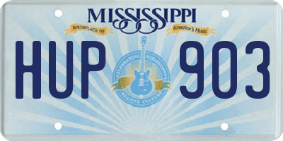 MS license plate HUP903