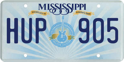 MS license plate HUP905