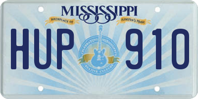 MS license plate HUP910