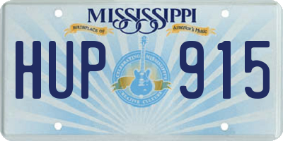MS license plate HUP915