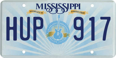 MS license plate HUP917