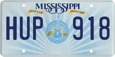 MS license plate HUP918