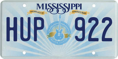MS license plate HUP922