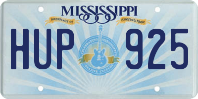 MS license plate HUP925