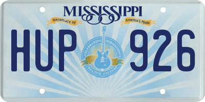 MS license plate HUP926